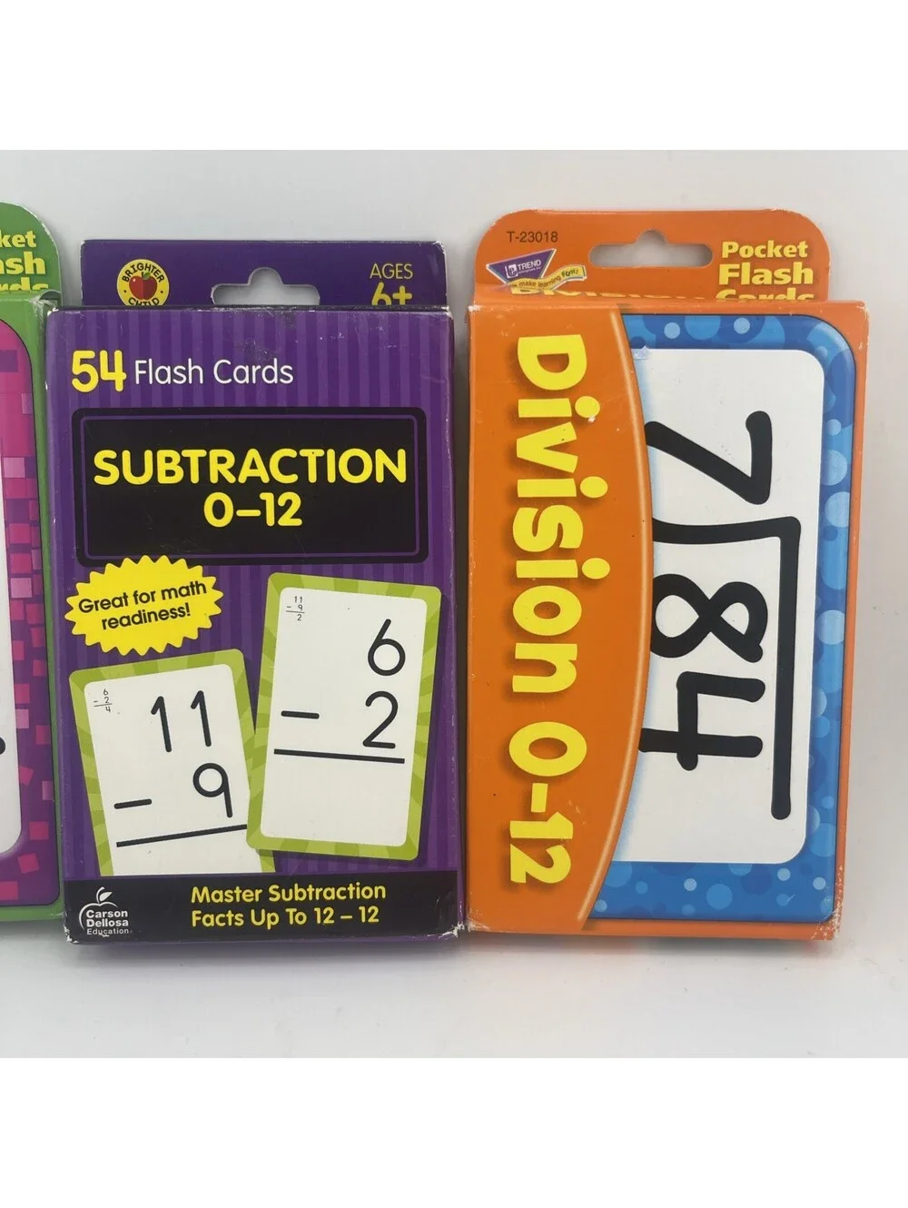 Math Flash Cards Lot Multiplication Subtraction Division 0-12 Bundle PR150